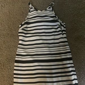 Express black and white stripe dress